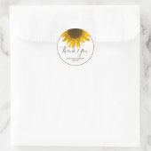 Zonnebloem dank u gunst cadeau ronde sticker (Tas)