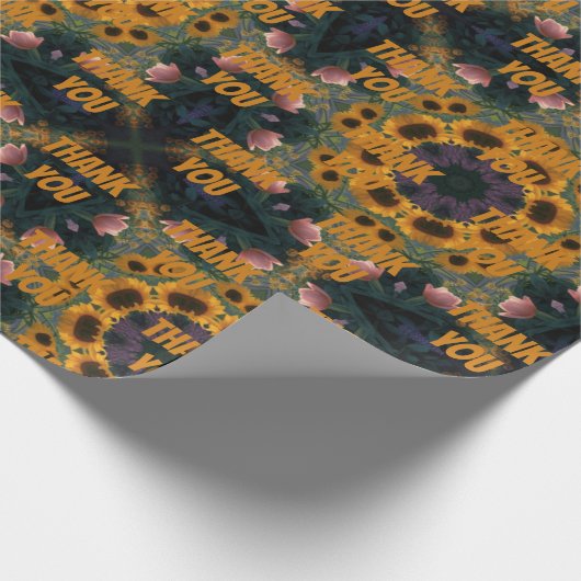 Zonnebloem dank u inpakpapier (Hoek)