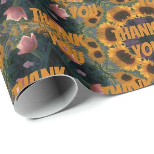 Zonnebloem dank u inpakpapier (Rol Hoek)