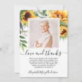 Zonnebloem Dank u Verdieping Bloemen Foto Bedankkaart (Voorkant)