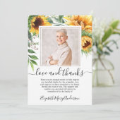 Zonnebloem Dank u Verdieping Bloemen Foto Bedankkaart (Staand voorkant)