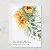 Zonnebloem Dank u Verdieping Bloemen Foto Bedankkaart (Achterkant)