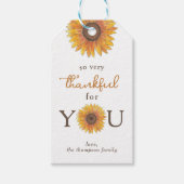 Zonnebloem Dankbaar voor u Leraar Waardering Cadeaulabel (Voorkant)