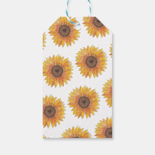 Zonnebloem Dankbaar voor u Leraar Waardering Cadeaulabel (Achterkant)