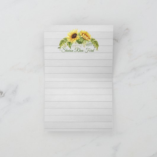 Zonnebloem Dankjewel of blanco kaart (Binnen)