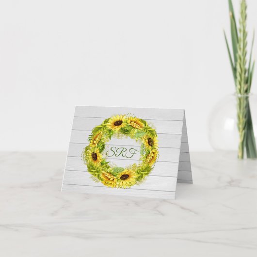 Zonnebloem Dankjewel of blanco kaart (Voorkant)