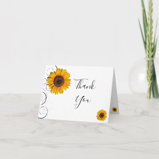 Zonnebloem Dankkaart Kaart (Voorkant)