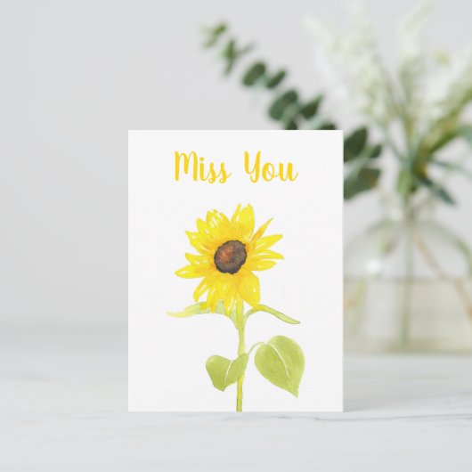 Zonnebloem dansen briefkaart (Staand voorkant)