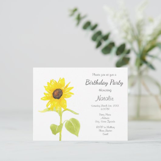 Zonnebloem dansen kaart (Staand voorkant)