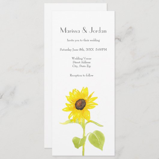 Zonnebloem dansen kaart (Voorkant / Achterkant)