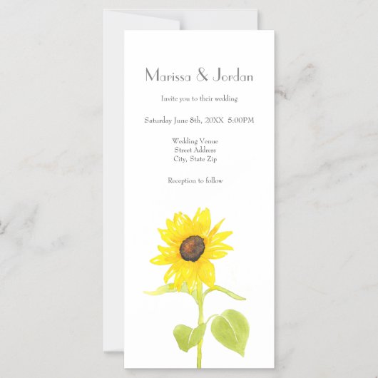 Zonnebloem dansen magnetische uitnodiging (Voorkant)