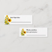 Zonnebloem Datum Nachtidee-kaart Mini Visitekaartje (Voorkant / Achterkant)