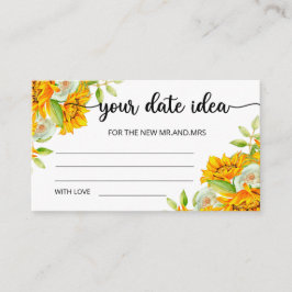 Zonnebloem Datum-nachtideeën. Datum jar Informatiekaartje