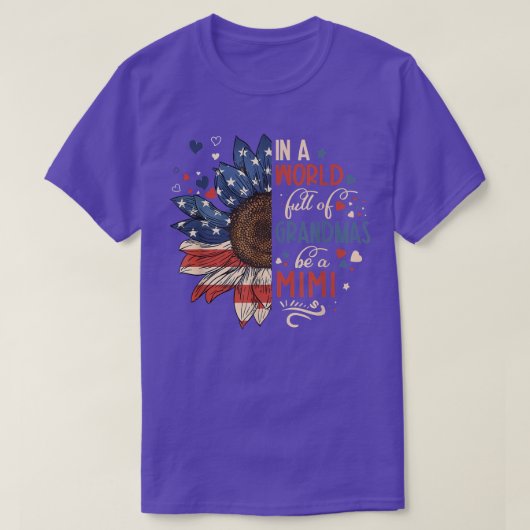 Zonnebloem de Amerikaanse vlag in een wereld vol o T-shirt (Design voorkant)