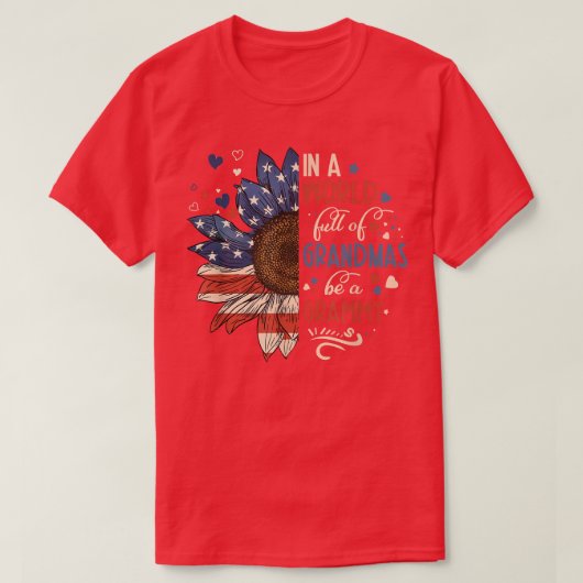 Zonnebloem de Amerikaanse vlag in een wereld vol o T-shirt (Design voorkant)