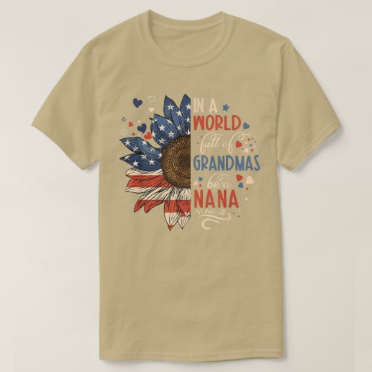 Zonnebloem de Amerikaanse vlag in een wereld vol o T-shirt (Design voorkant)