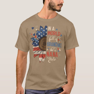 Zonnebloem de Amerikaanse vlag in een wereld vol o T-shirt