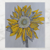 Zonnebloem, de etiketten van de wijnfles, Kunstwer (Enkel label)