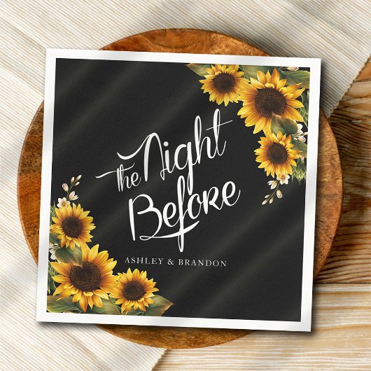 Zonnebloem De Nacht Voor De Proefavond Servet