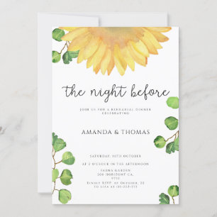 Zonnebloem de nacht voor het repetitieve diner kaart