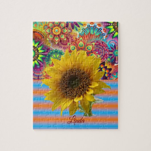 Zonnebloem Decoratieve puzzel Legpuzzel (Verticaal)