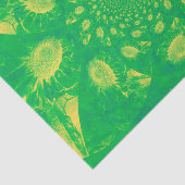Zonnebloem Decoupage Groen Geel Abstracte Kunst Tissuepapier (Detail)