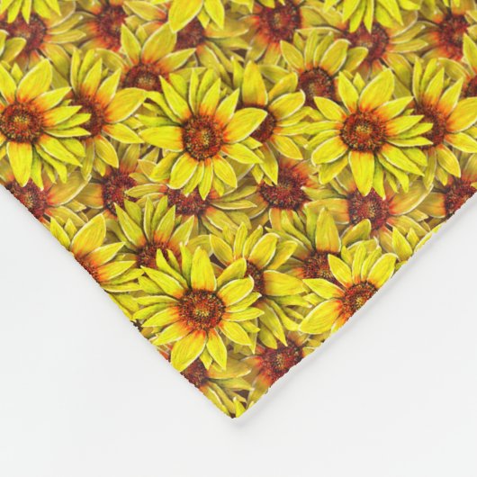 Zonnebloem Dekensjaal Fleece Deken (Hoek)