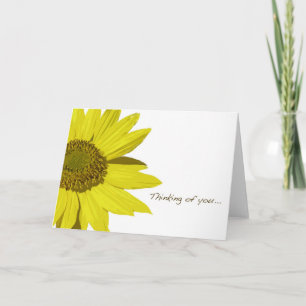Zonnebloem "Denken aan jou" Blank Wenskaart Kaart