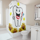 Zonnebloem Dentist Showgordijn Douchegordijn (In situ)