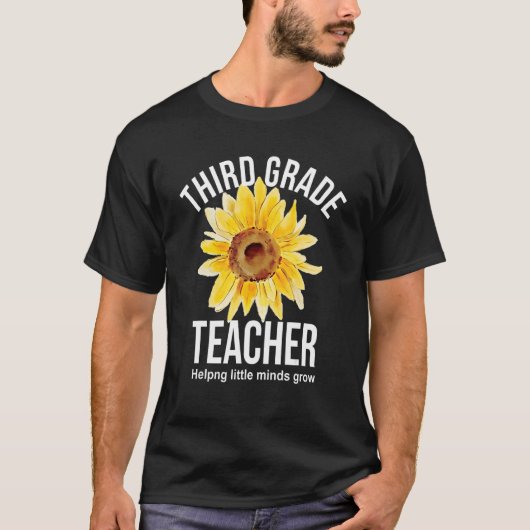 Zonnebloem Derde graad leraar Helpng Little Minds T-shirt (Voorkant)