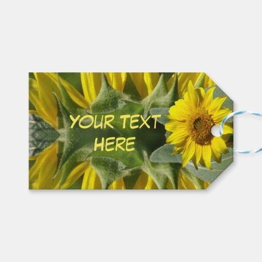 Zonnebloem Design Cust. Tekst cadeau Label Cadeaulabel (Voorkant (Horizontaal))