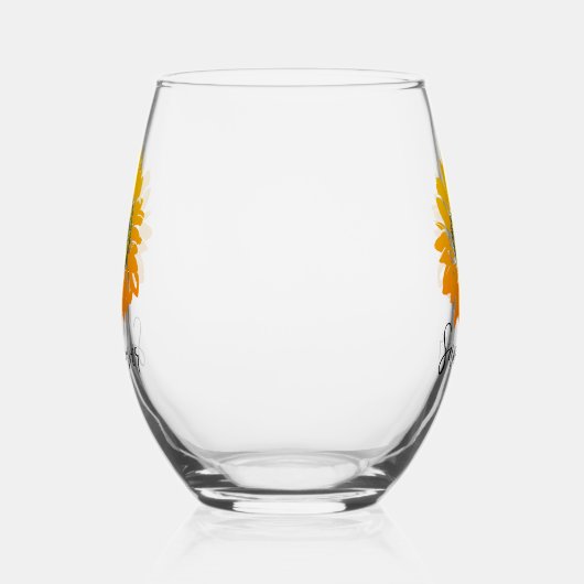 Zonnebloem Design Stemless wijnglas Wijnglas Zonder Voet (Rechts)