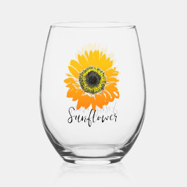 Zonnebloem Design Stemless wijnglas Zonder Voet