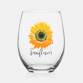 Zonnebloem Design Stemless wijnglas Zonder Voet