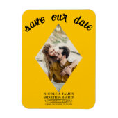 Zonnebloem Diamant Foto Bruiloft Save the Date Magneet (Verticaal)