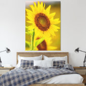Zonnebloem dicht canvas afdruk (Insitu (Slaapkamer))