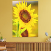 Zonnebloem dicht canvas afdruk (Insitu (Woonkamer))