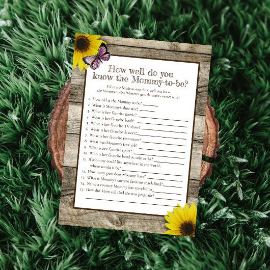 Zonnebloem die het beste Baby shower van mama kent Kaart