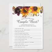 Zonnebloem die het beste bruidsspel van het paar k kaart (Voorkant)