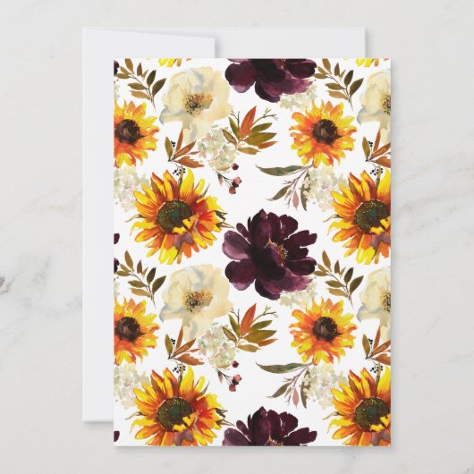 Zonnebloem die het beste bruidsspel van het paar k kaart (Achterkant)