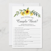 Zonnebloem die het beste paar kent kaart (Voorkant)