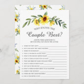 Zonnebloem die het beste paar kent kaart (Voorkant / Achterkant)