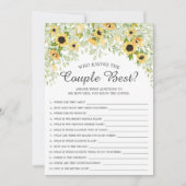 Zonnebloem die het beste paar kent kaart (Voorkant)