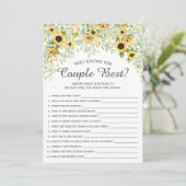 Zonnebloem die het beste paar kent kaart (Staand voorkant)