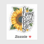 Zonnebloem die mijn beste leven leeft sticker (Vel)