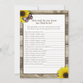 Zonnebloem die vader het beste Baby shower kent |  Kaart (Voorkant)