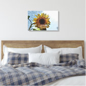 Zonnebloem Digitale Moderne Kunst Canvas Afdruk (Insitu (Slaapkamer))
