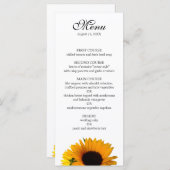 Zonnebloem Dinner Party Menu (Voorkant / Achterkant)