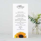 Zonnebloem Dinner Party Menu (Staand voorkant)