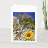 Zonnebloem Dinosaur Birthday Folted Wenskaart Kaart (Achterkant)